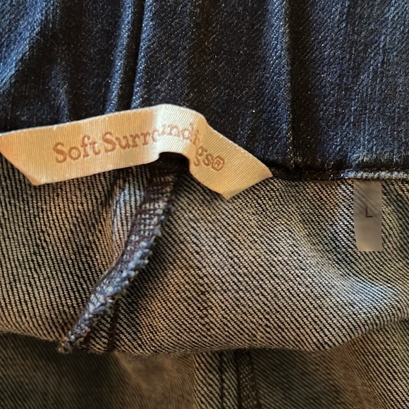 Soft Surroundings Women’s Pull On Skinny Blue Jeans Denim Pants Elastic Waist L - Picture 4 of 15